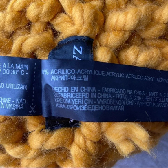 Zara Chunky Knit Snood Infinity Scarf in Mustard Yellow - Picture 5 of 8